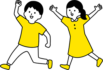 元気に走る子供たち